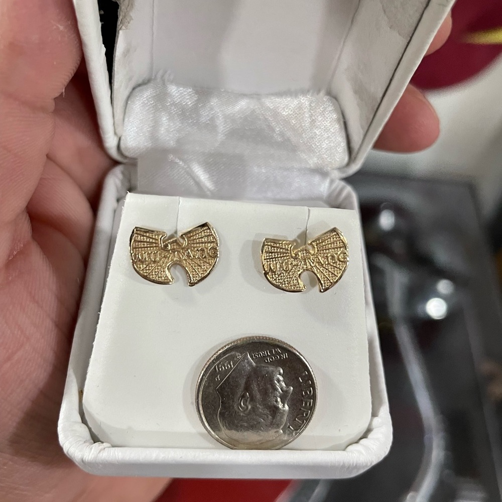 14K Wu Tang Ear rings. Wu wear. RZA. Gza. Method man. Ghost face killa. Raekwon